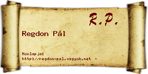 Regdon Pál névjegykártya
